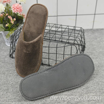 Brown Hotel Hausschuhe Hoher Velor Dame Slipper